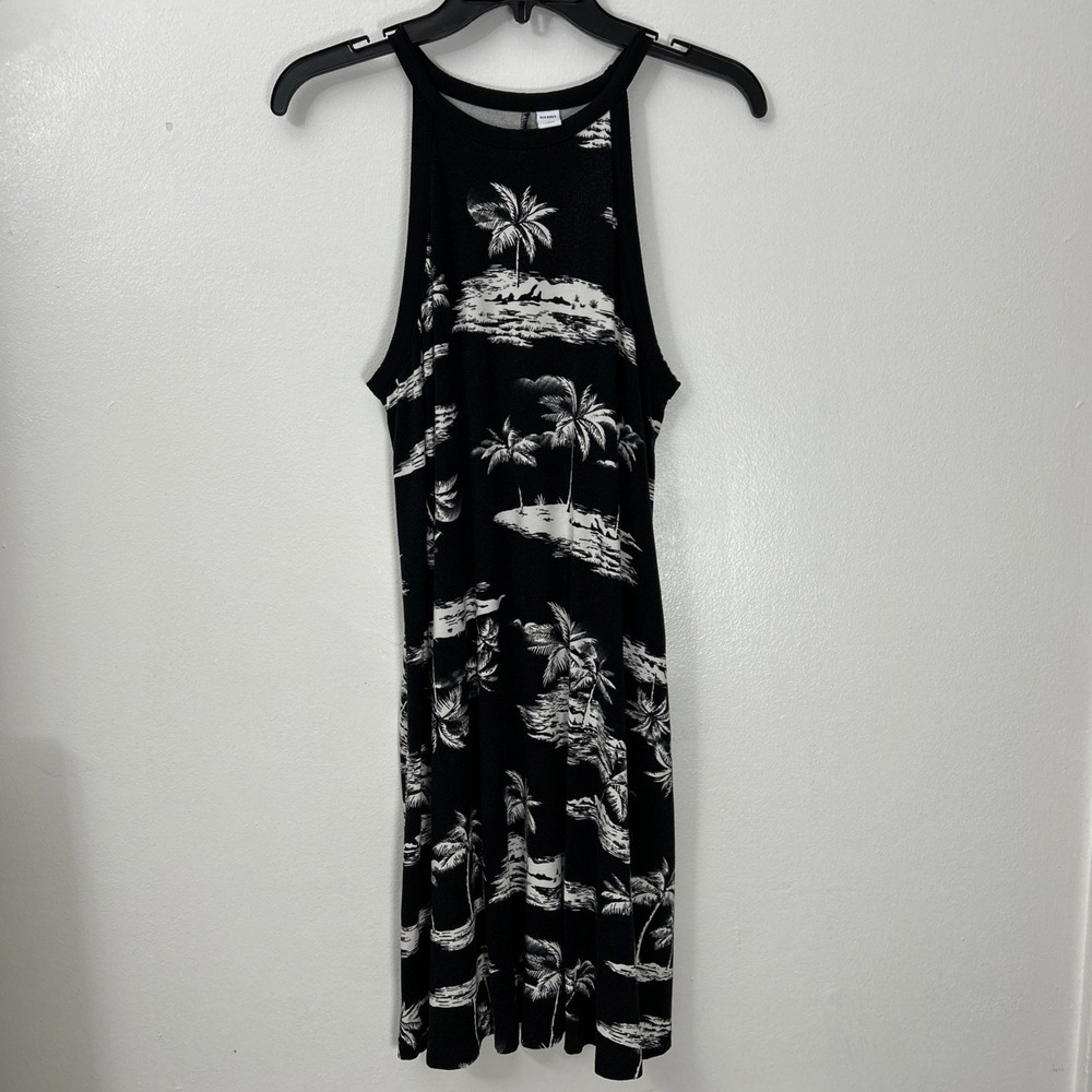Old Navy Women M Dress Black White Beach Cover Up Sleeveless 6389